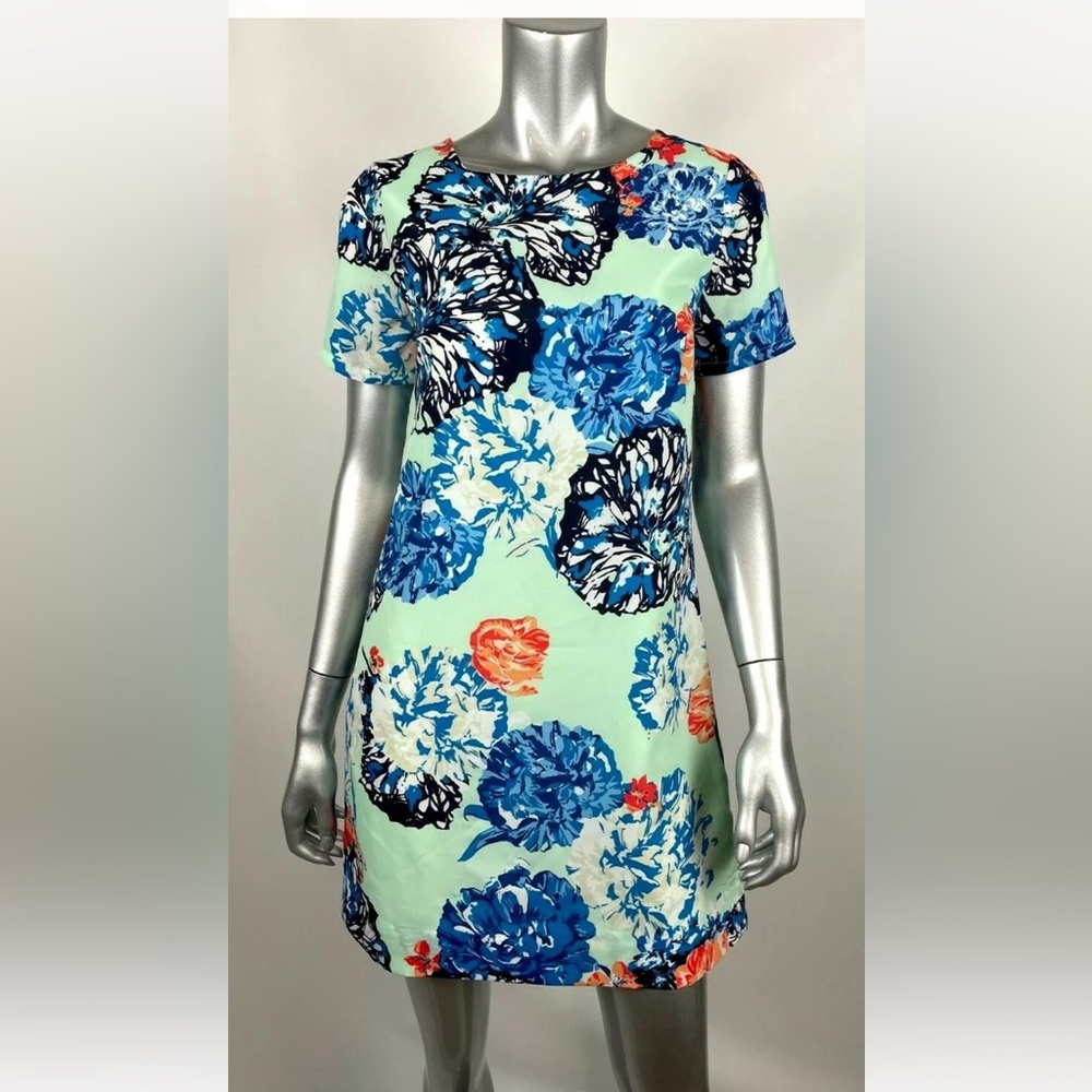 J.Crew Factory Womens Short Sleeve Floral Gallery Lined Dress sz 10